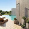 DOCCIA INOX LUNA DOPPIO TMP INOX Ambientata 100x100